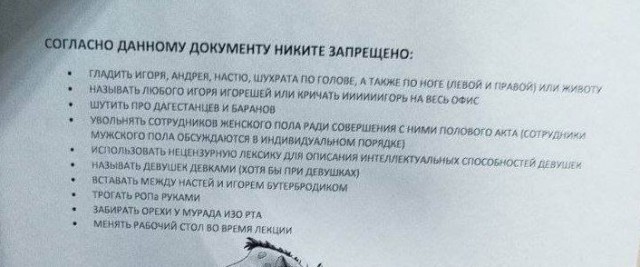 Регламент работы для Никиты