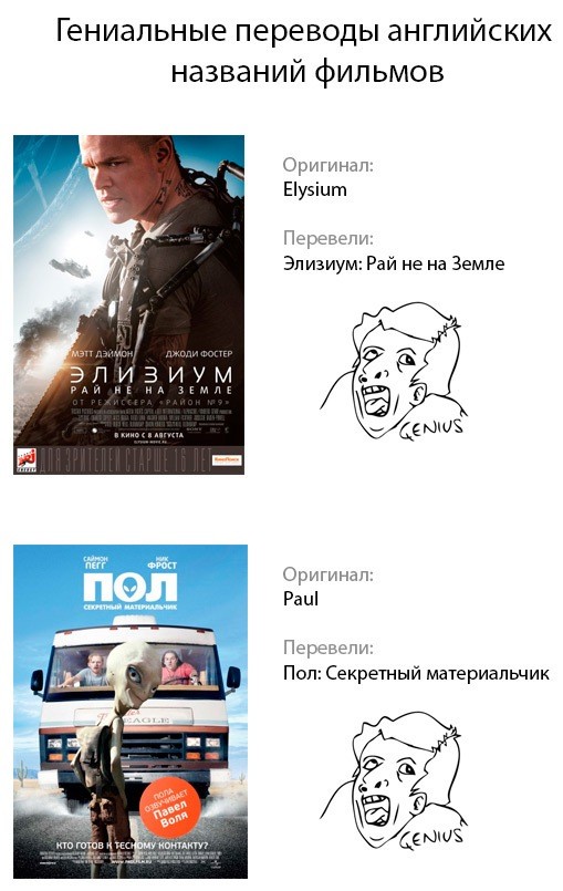Просто "гениальные" переводы названий фильмов