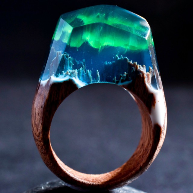 Кольца ручной работы "Темный лес"