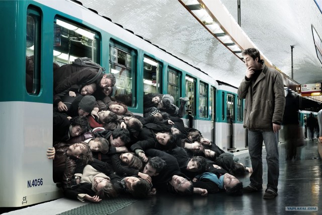 Утро 9 апреля метро Выхино, переход Таганская