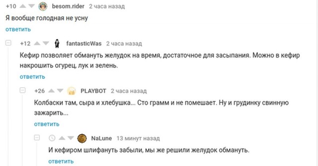 У кого дожор?