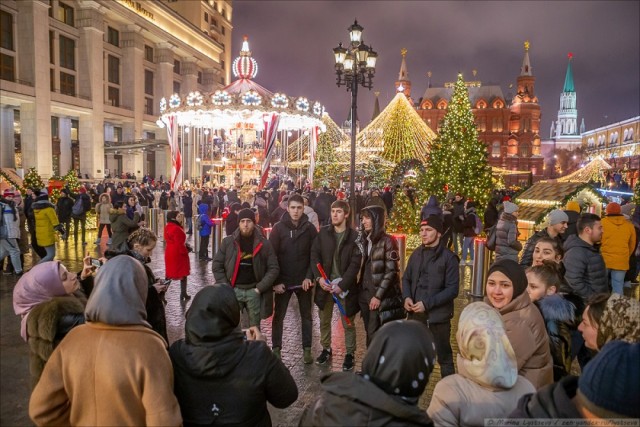 Как в центре Москвы Новый год встречали