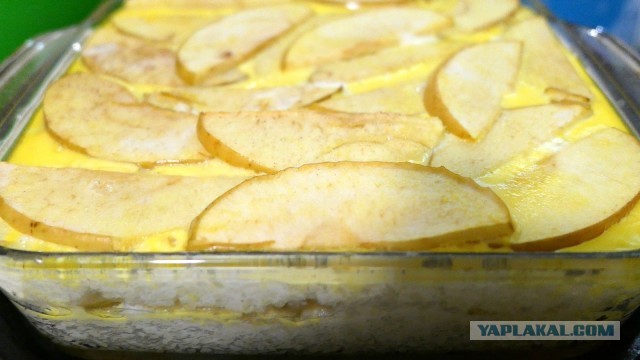 Рисовая бабка с яблоками. И цветочки