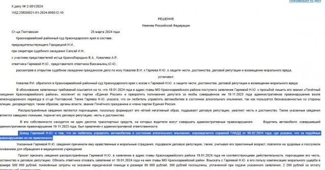 Краснодарка пожаловалась на депутата за езду без правил и осталась должна 250 000 рублей