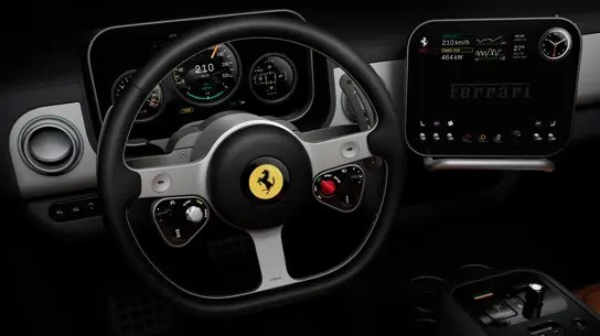 Первый электрокар Ferrari получит OLED-дисплеи и мощность почти 1000 сил