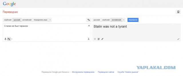 Переводчик гугл врет о Сталине и Гитлере
