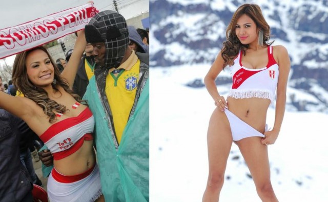 В Россию с любовью! Болельщица из Перу снимает топик за каждый гол сборной