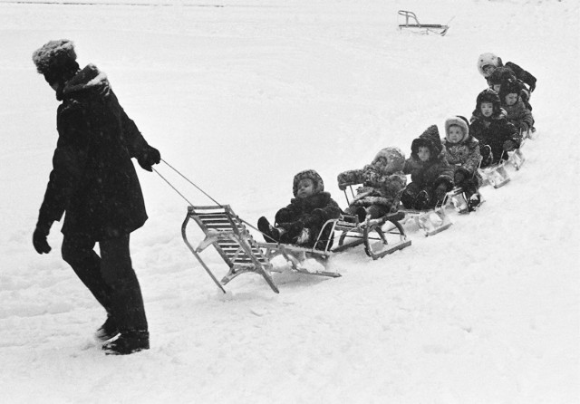 Зимние катания на санках в СССР