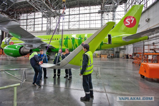 Установка sharklets на Airbus A-320 S7 Airlines.