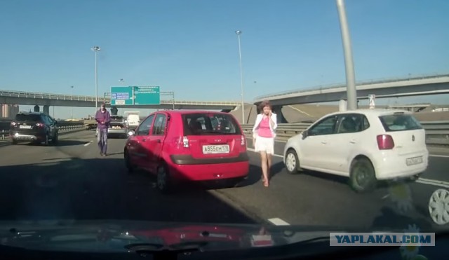 Авария на КАД из-за жучки за рулем!