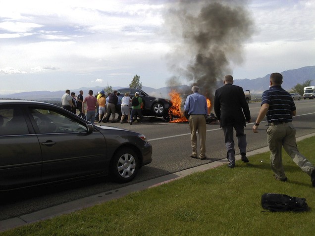 Спасение мотоциклиста в США.