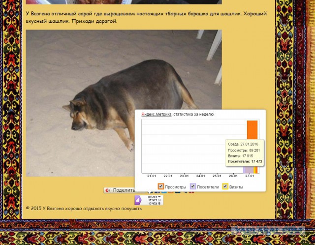 У Вазгена хорошо отдыхать вкусно покушать