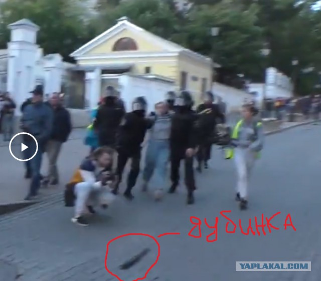 Полицейского, ударившего девушку на акции в Москве, «сдали» его же коллеги