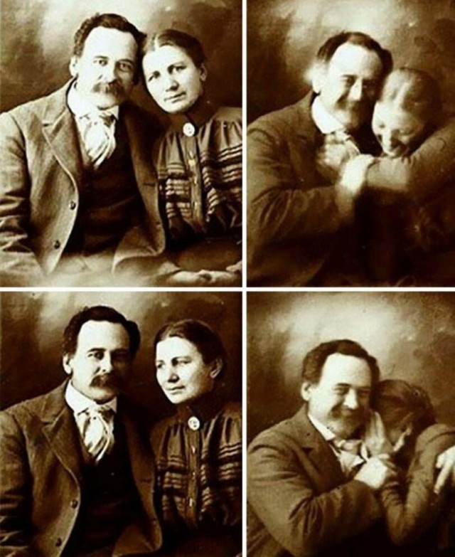 Пара пытается не смеяться во время фотографирования