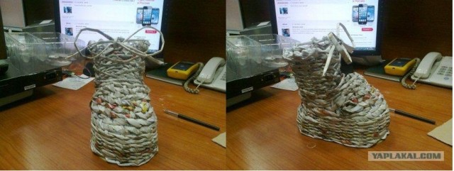 Башмачок из газет