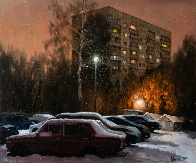 В снежном дворе