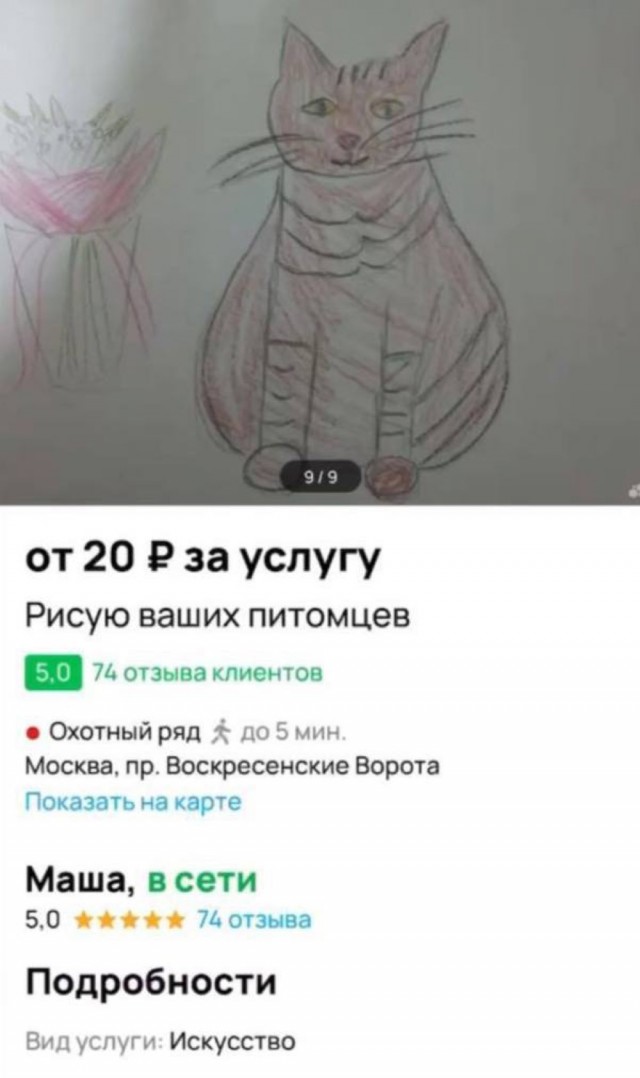 9-летняя девочка из Москвы рисует домашних питомцев на заказ, чтобы купить себе телефон