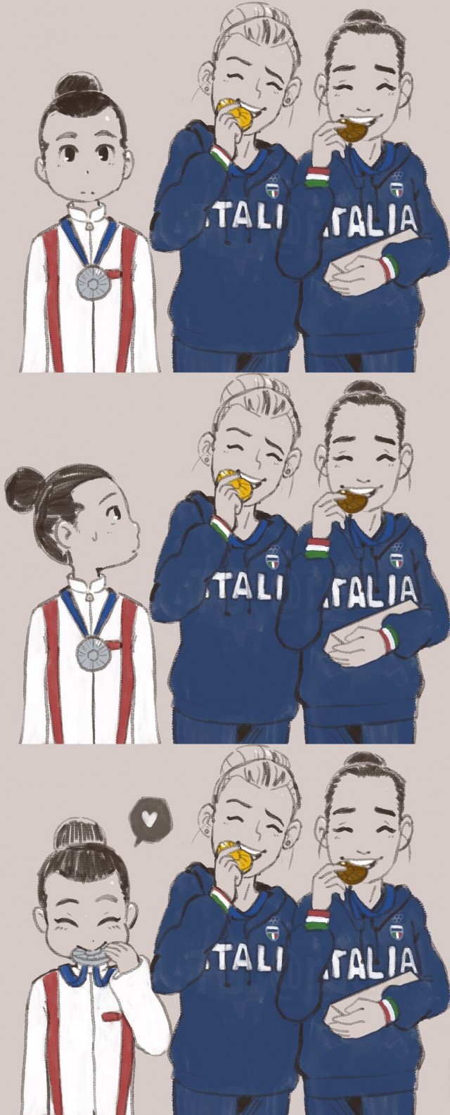 А теперь самый милый момент Олимпиады: