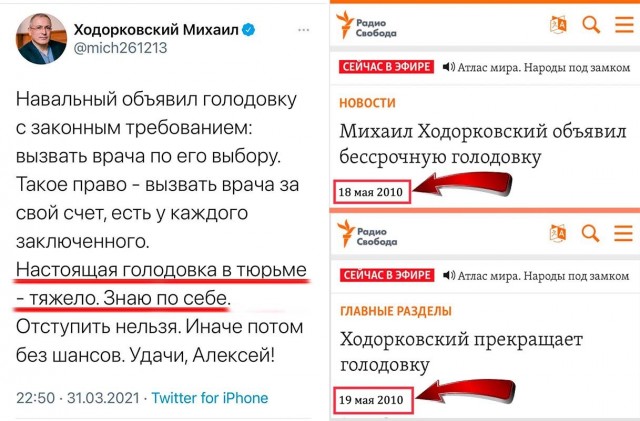 Алексей Навальный объявил голодовку в колонии
