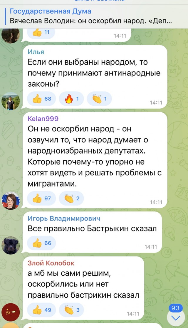 Володин заявил, что Бастрыкин словами о «Госдуре» оскорбил народ