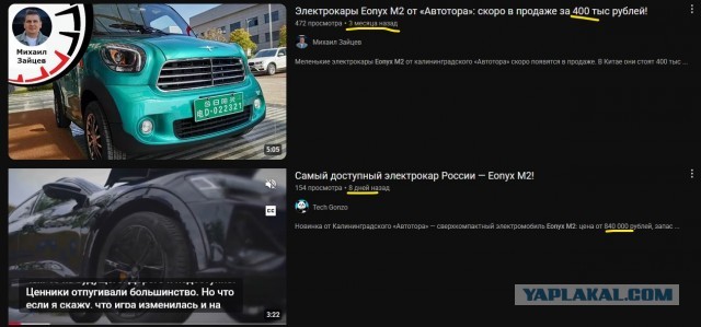 Дешевле LADA Granta: электромобиль за 840 тысяч