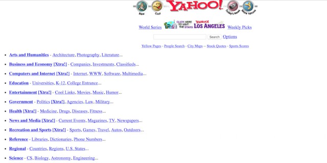 Как выглядели известные и популярные сайты на самом старте