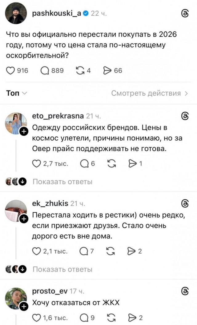 Россияне честно рассказали, от каких вещей им пришлось отказаться в 2026 году из-за слишком высоких цен