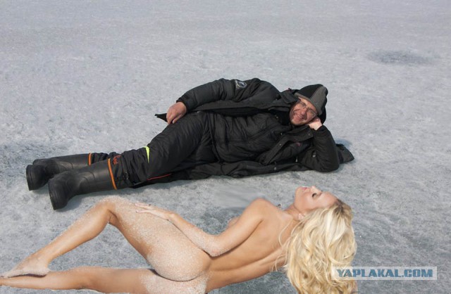 Фотожаба - Мужик на зимней рыбалке
