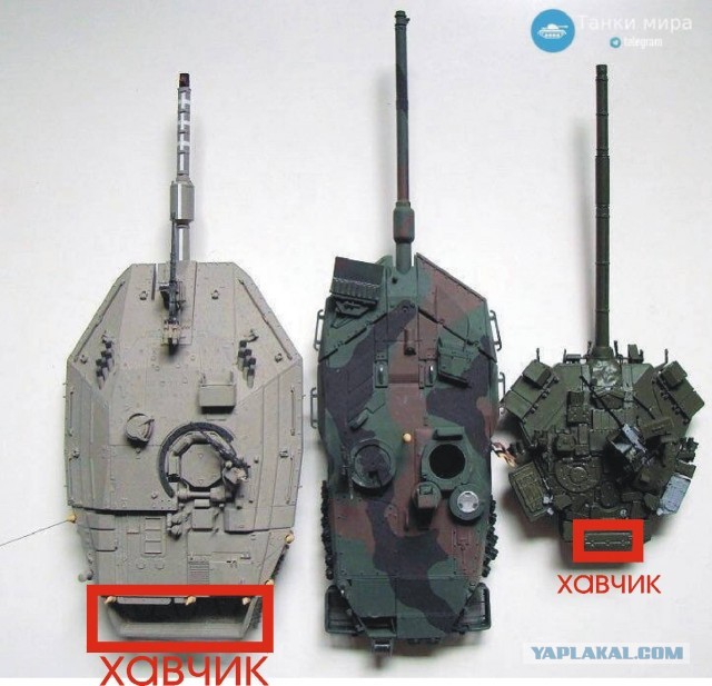 Сравнение размеров башен Merkava Mk4 , Leopard 2A6 , Т-90А