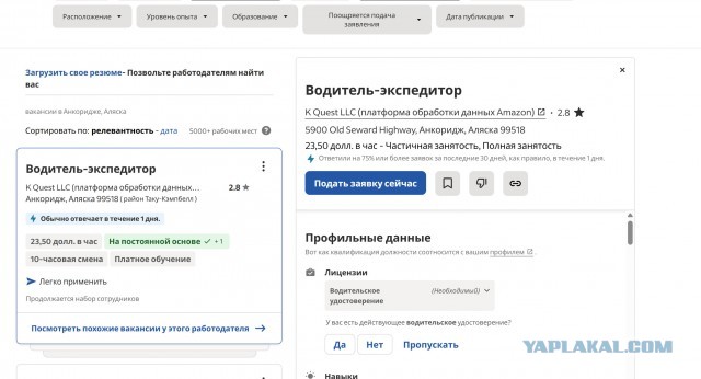 Зарплаты на Аляске