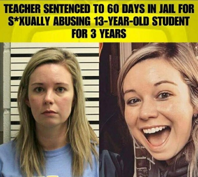 Школьную училку посадили в тюрьму на 60 дней за секс с 13-летним учеником.