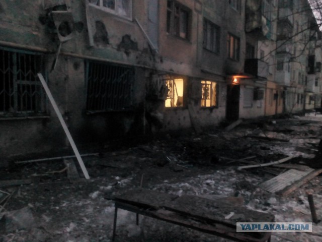 Обстрел Донецка 19.01.2015