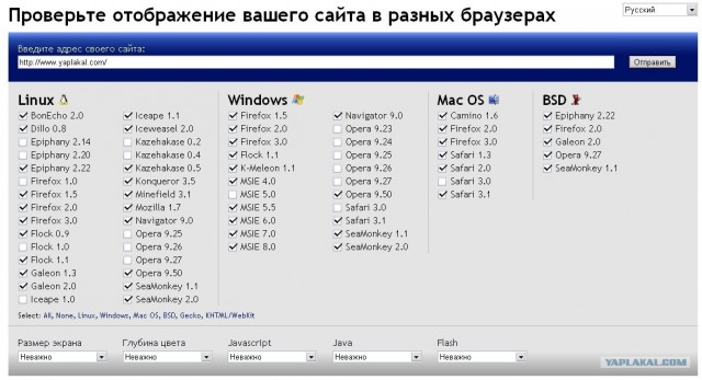 отображение сайта в разных браузерах