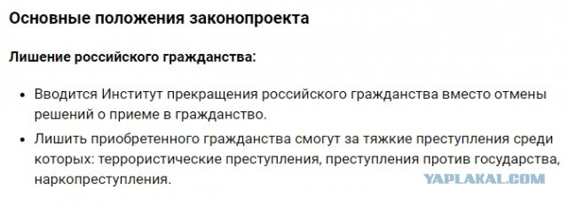 Путин внес в Госдуму проект нового закона о гражданстве