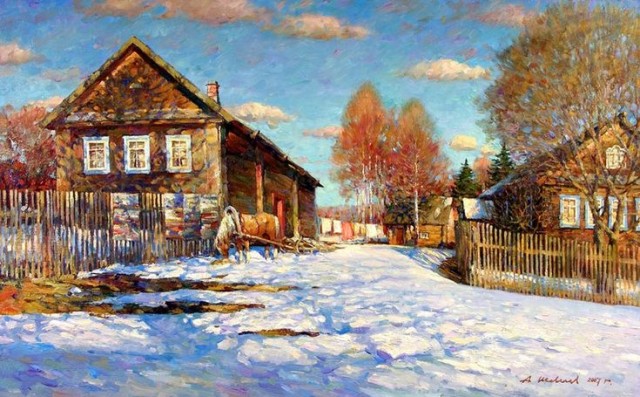 Приход весны в деревню