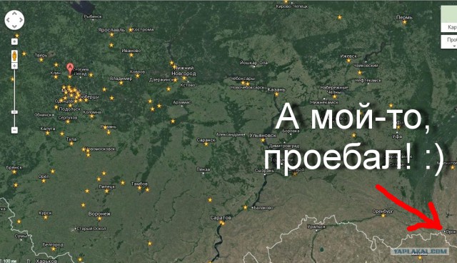 Решил заморочиться. Отметил города ЯПовцев