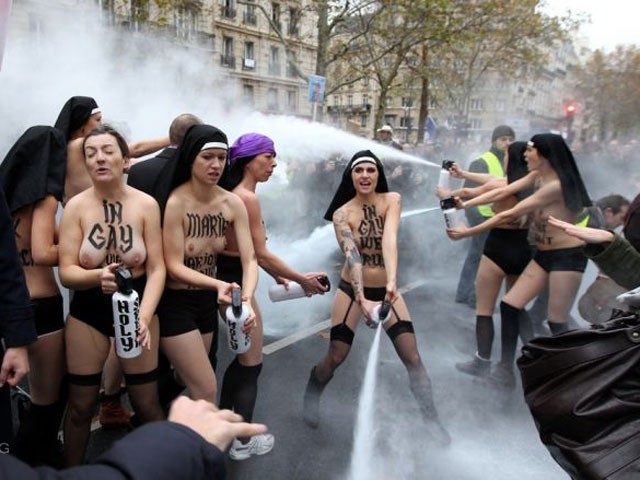 Протесты против однополых браков во Франции