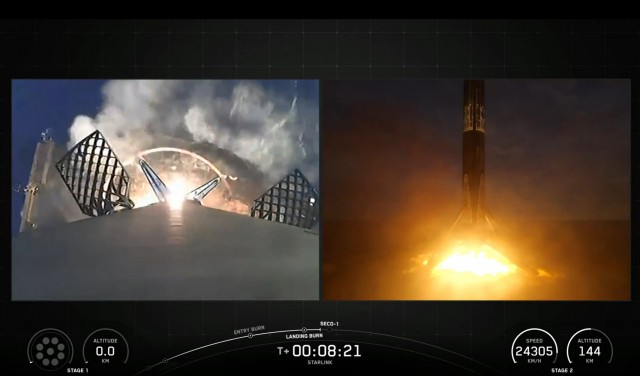Ускоритель ракеты Falcon 9 слетал 35й раз.