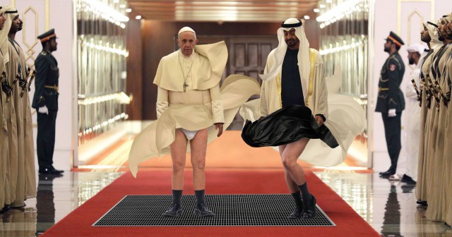 Неловкий момент в Абу-Даби: папа и шейх случайно пробегают через вентиляционную шахту