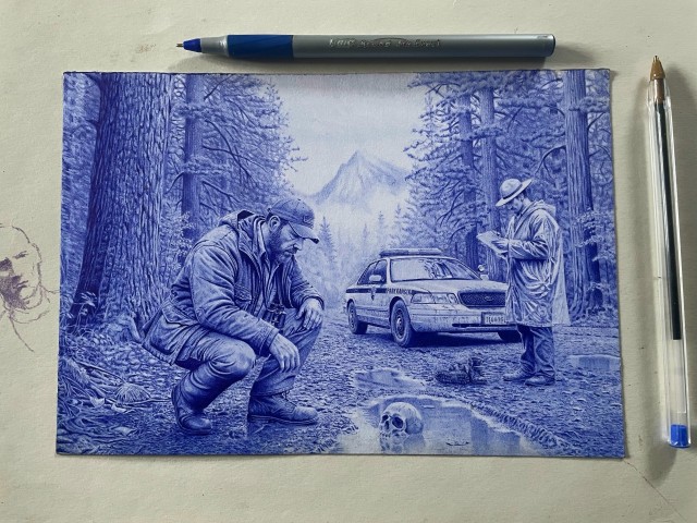 Рисунок шариковой ручкой