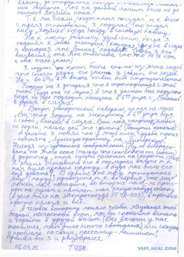 Про кису, электричку и "вискас" в слезах
