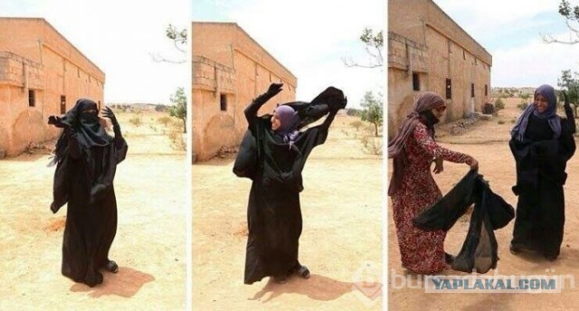 Женщина сбрасывает никаб после того, как из ее села выбили игиловцев