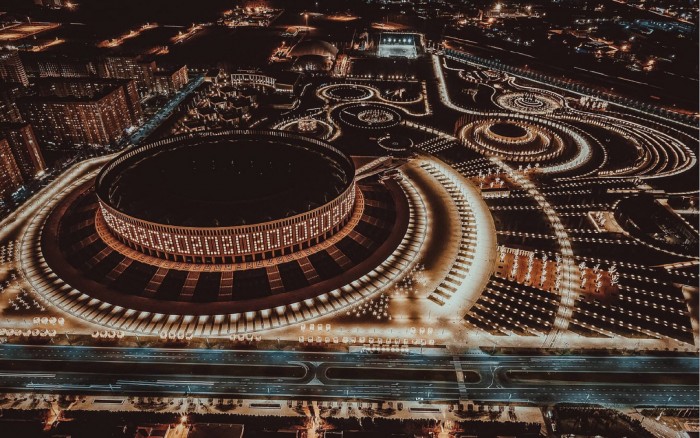 На стадионе «Краснодара» включили новогоднее освещение