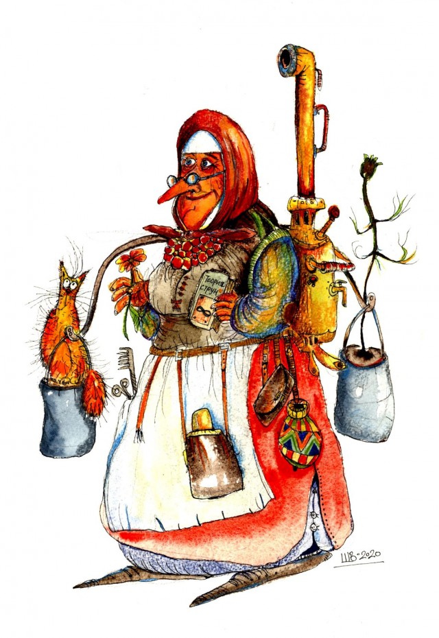 Бабуля едет с дачи... и кот тоже