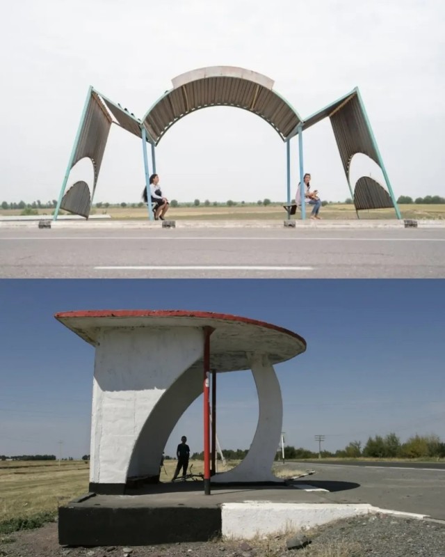 Остановки автобусные СССР. Искусство былое.