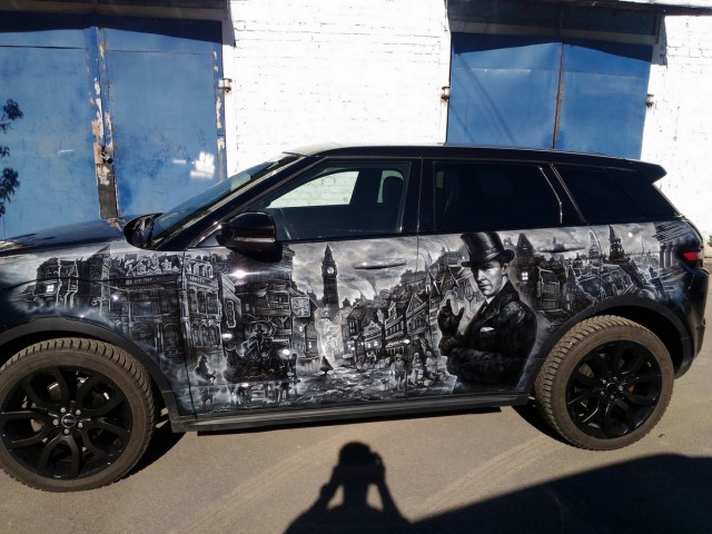 Аэрография Range Rover Evoque. Английская тема.