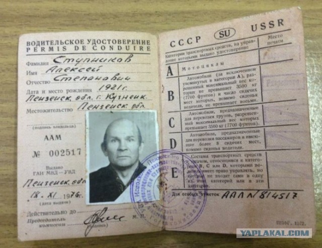 Водительские права Брежнева