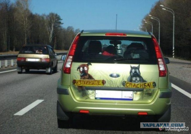 Надписи на авто.