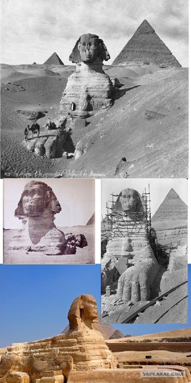 Египетский морок. Строительство колоссов, Сфинкса, пирамид на заре эры фотографий в 19 веке.