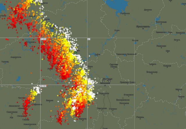 Онлайн-карта ударов молний по земле прямо сейчас